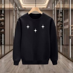 3 YILDIZ BASKILI SİYAH SWEATSHİRT