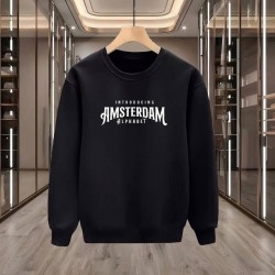 AMSTERDAM BASKILI SİYAH SWEATSHİRT