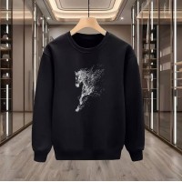 AT BASKILI SİYAH SWEATSHİRT