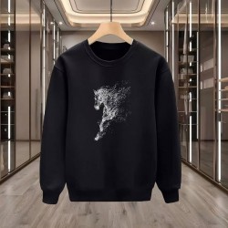 AT BASKILI SİYAH SWEATSHİRT