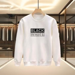 BLACK-WHİTE BASKILI BEYAZ SWEATSHİRT