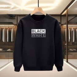 BLACK-WHİTE BASKILI SİYAH SWEATSHİRT