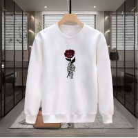 İSKELET GÜL BASKILI BEYAZ SWEATSHİRT