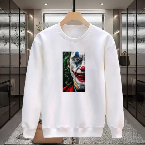 JOKER BASKILI BEYAZ SWEATSHİRT