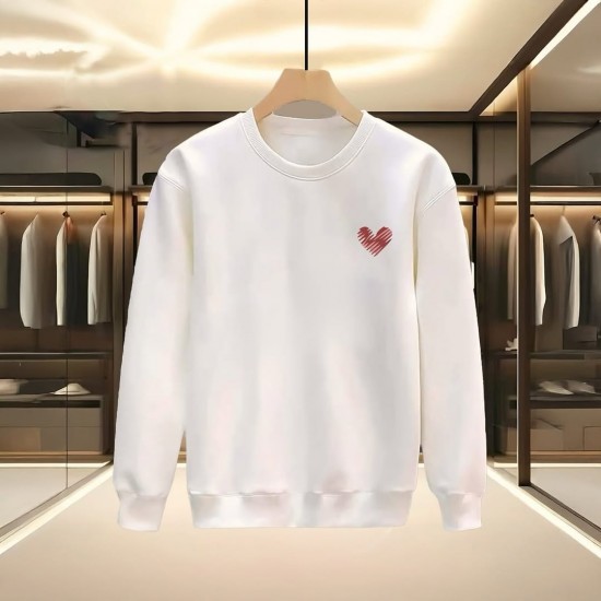 KALP BASKILI BEYAZ SWEATSHİRT