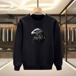 KARTAL BASKILI SİYAH SWEATSHİRT