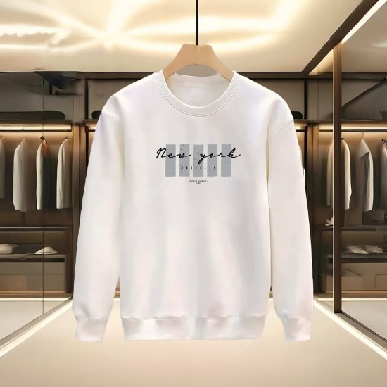 NEW YORK BASKILI BEYAZ SWEATSHİRT