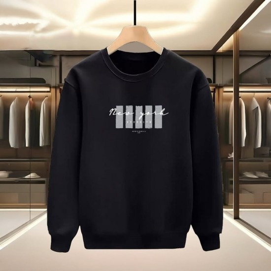 NEW YORK BASKILI SİYAH SWEATSHİRT