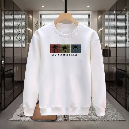 SANTA BASKILI BEYAZ SWEATSHİRT