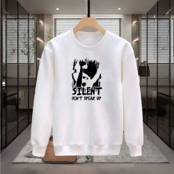 SLİENT BASKILI BEYAZ SWEATSHİRT