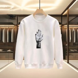 EL BASKILI BEYAZ SWEATSHİRT