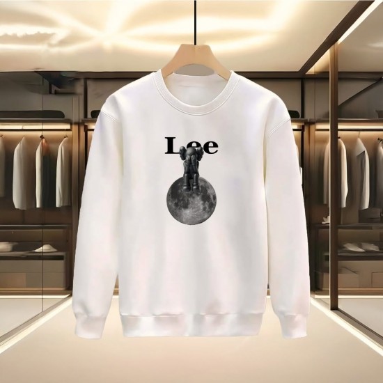 LEE BASKILI BEYAZ SWEATSHİRT