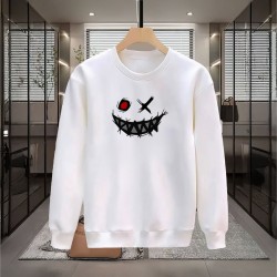 MONSTER SMİLE BASKILI BEYAZ SWEATSHİRT