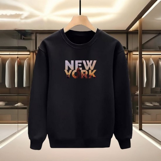 NEW YORK BASKILI SİYAH SWEATSHİRT