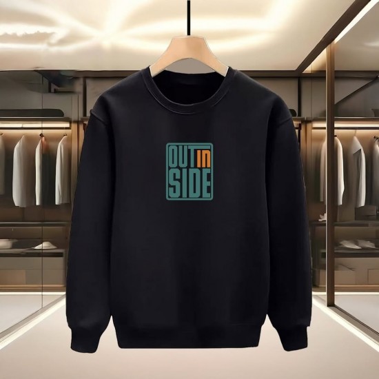 OUT İN SIDE BASKILI SİYAH SWEATSHİRT