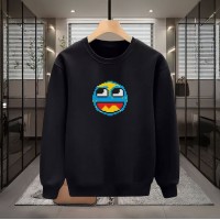 PİKSEL SMİLE BASKILI SİYAH SWEATSHİRT