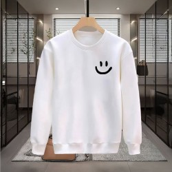 SMİLE BASKILI BEYAZ SWEATSHİRT