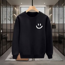 SMİLE BASKILI SİYAH SWEATSHİRT