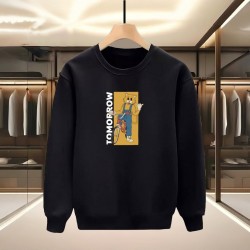 TOMORROW BASKILI SİYAH SWEATSHİRT