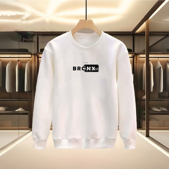 BRONX BASKILI BEYAZ SWEATSHİRT
