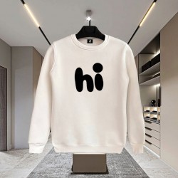 Hİ BASKILI BEYAZ SWEATSHİRT