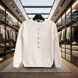 YAPRAK BASKILI BEYAZ SWEATSHİRT