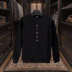 YAPRAK BASKILI SİYAH SWEATSHİRT